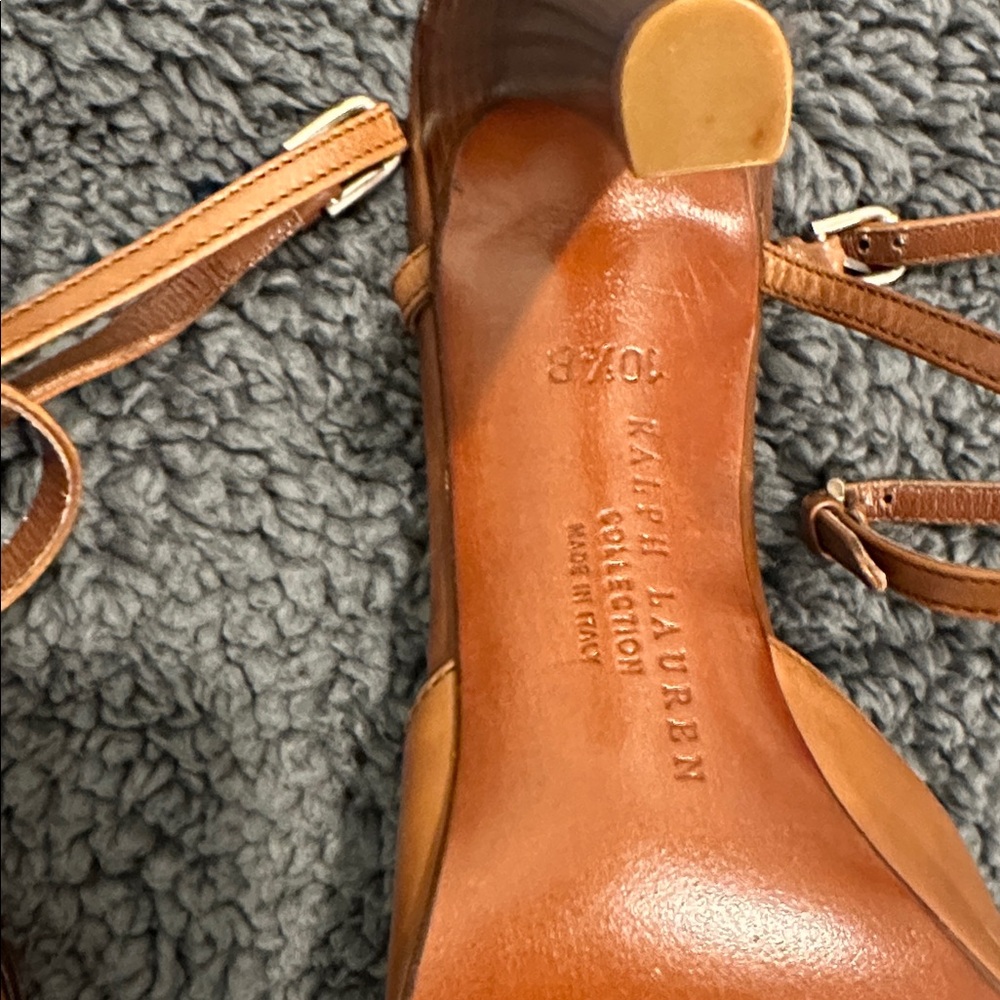 Ralph Lauren Purple Label Collection Italian Leather Slingback Pumps Size 10.5 M - Picture 12 of 12